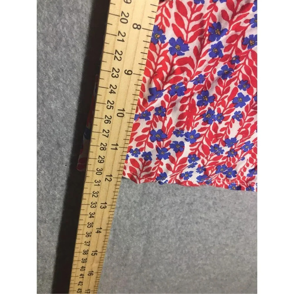 Womens NWT J Crew Tank Top Red Blue Floral Casual Spring Summer Beachy - Picture 3 of 7